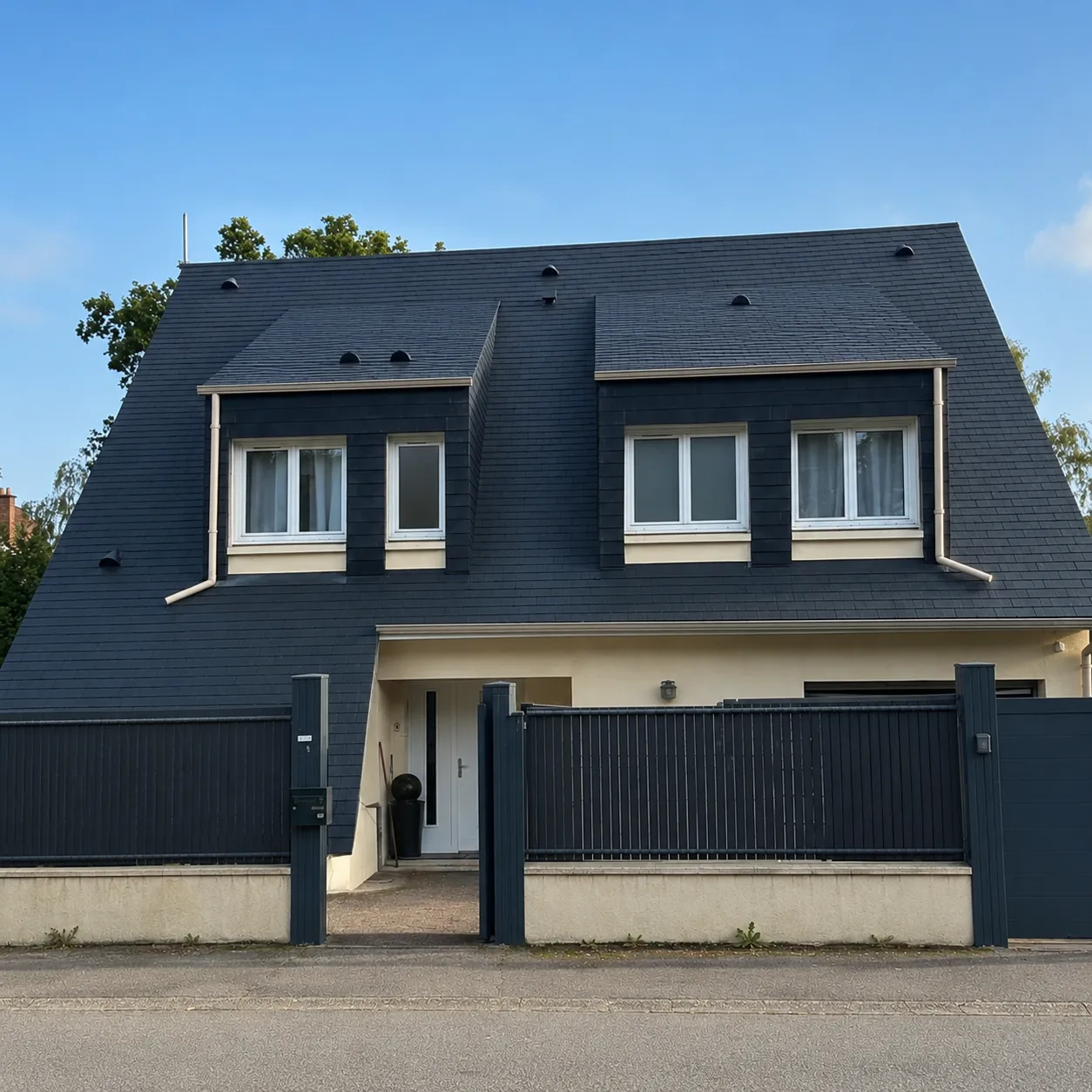 Toiture en ardoise anthracite posée en Indre-et-Loire (37)